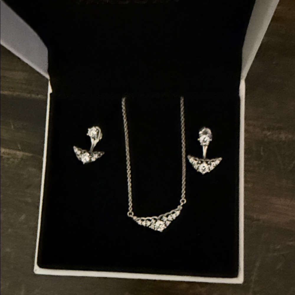 Pandora Silver Earrings and Necklace Set